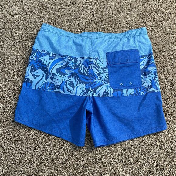 Vineyard Vines Swim Shorts Mens Large Blue Beach Board Trunks Printed - Picture 2 of 6